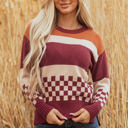  Noelle Checkered Knitted Sweater