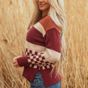  Noelle Checkered Knitted Sweater