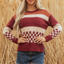  Noelle Checkered Knitted Sweater