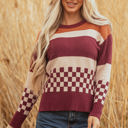  Noelle Checkered Knitted Sweater