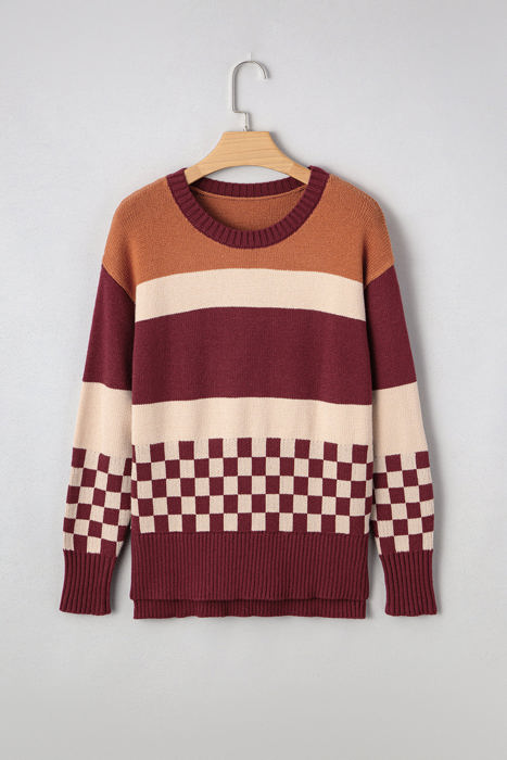 Noelle Checkered Knitted Sweater