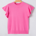 Sachet Pink Large Noelle Ruffle Short Sleeve Sweater