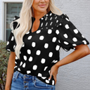  Nola Notched Balloon Sleeve Blouse