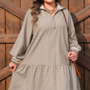  Noor Sleeve Ruffled Mini PLUS Dress