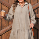  Noor Sleeve Ruffled Mini PLUS Dress