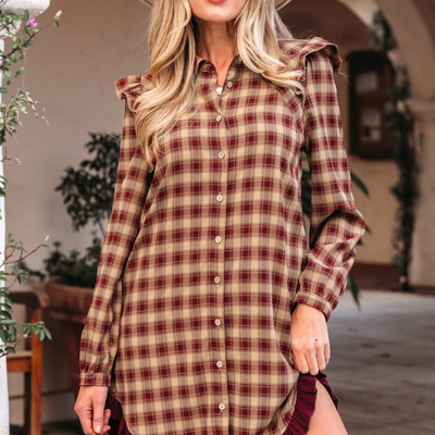 Novalee Mini Shirt Dress Long Sleeve Top