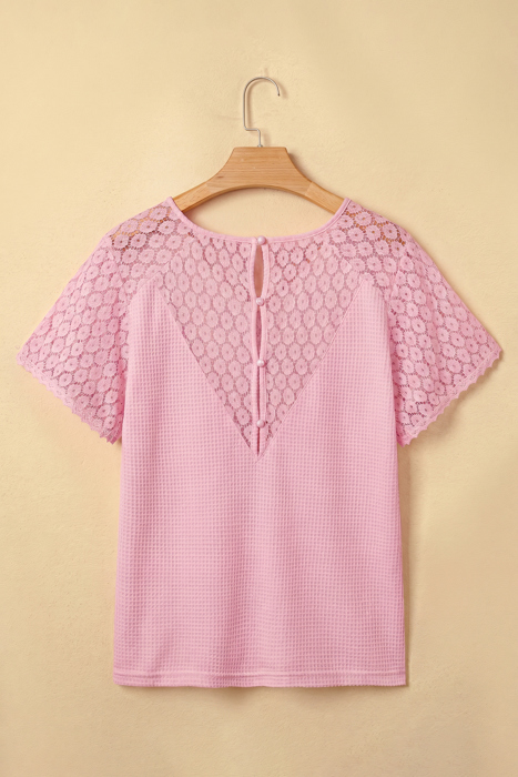 Nyomi Cutout Waffle Knit Blouse