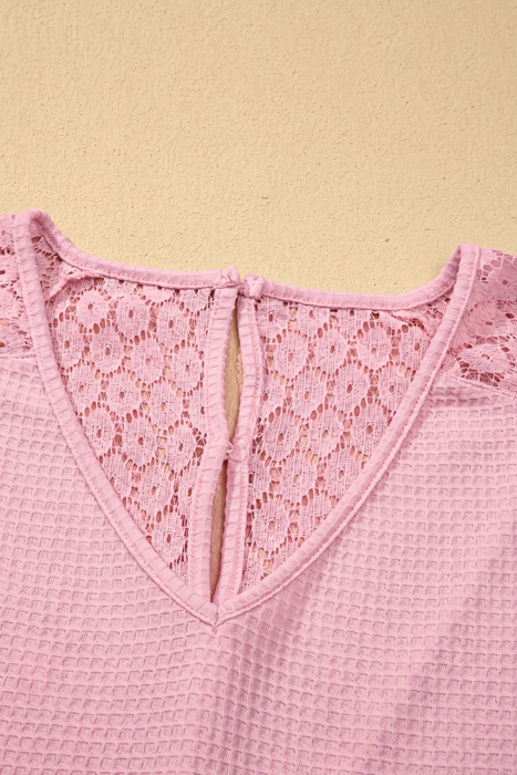 Nyomi Cutout Waffle Knit Blouse