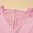  Nyomi Cutout Waffle Knit Blouse