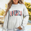  Oakleigh Print Reversible Mock Sweatshirt