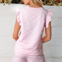  Ocean Bow Jacquard Ruffle Sleeve Short 2pcs Outfit