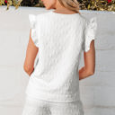 Ocean Bow Jacquard Ruffle Sleeve Short 2pcs Outfit