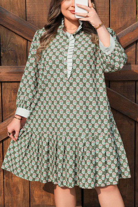 Olivia 4 Sleeve Floral PLUS Dress