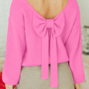  Olivia Backless Bubble Sleeve Sweater