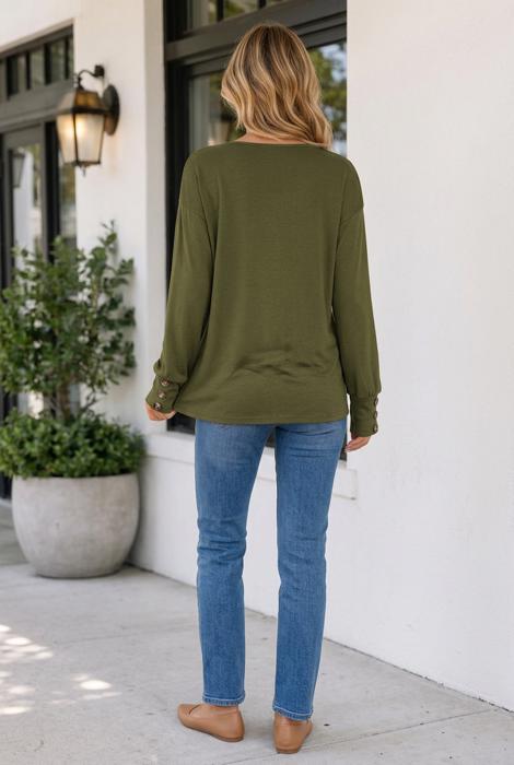 Olivia Sleeve Solid Top Long Sleeve Top