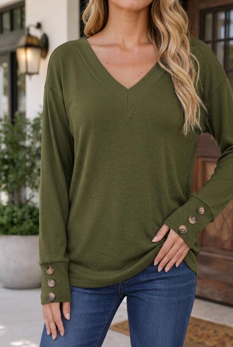 Olivia Sleeve Solid Top Long Sleeve Top