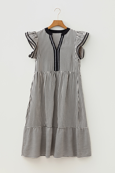 Opal Contrast Trim Midi Dress