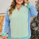 Opal Sleeve Notched top Long Sleeve PLUS Top