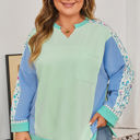  Opal Sleeve Notched top Long Sleeve PLUS Top