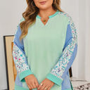  Opal Sleeve Notched top Long Sleeve PLUS Top