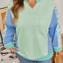  Opal Sleeve Notched top Long Sleeve PLUS Top
