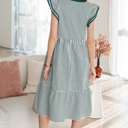  Ophelia Contrast Trim Midi Dress