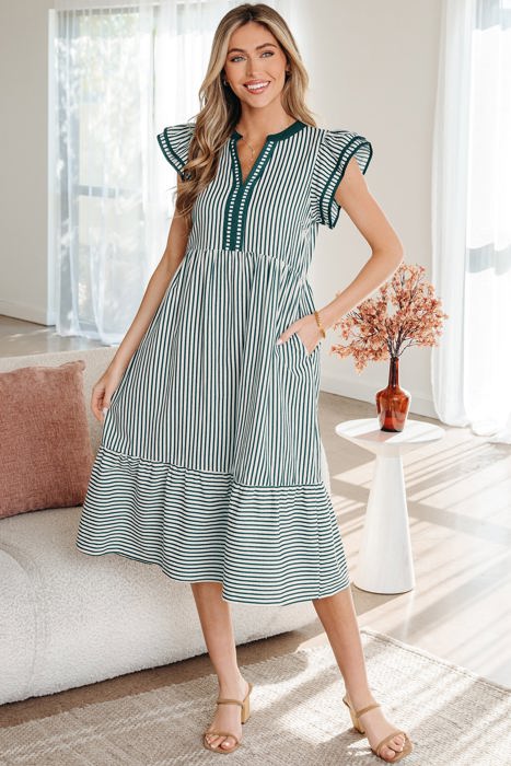 Ophelia Contrast Trim Midi Dress