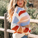  Oragita Colorblock Drop Shoulder Sweater