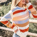  Oragita Colorblock Drop Shoulder Sweater