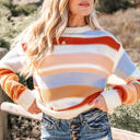 Pink Medium Oragita Colorblock Drop Shoulder Sweater