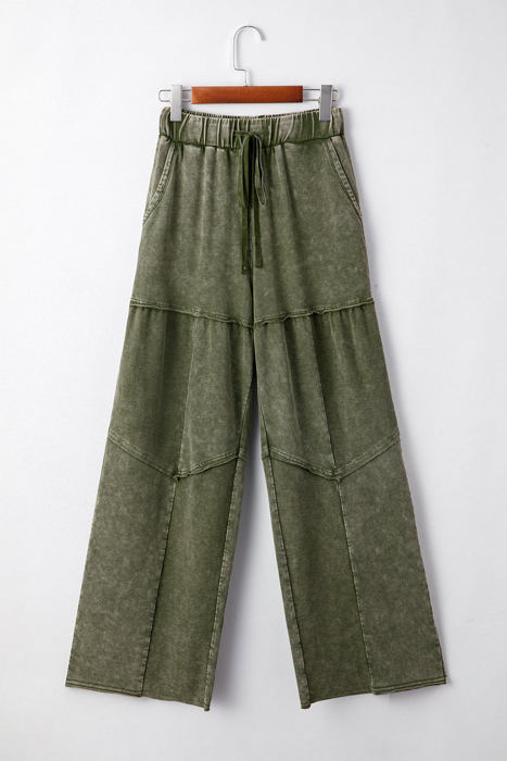 Paisley Leg Patchwork Drawstring Pants