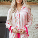 Pink Medium Paisley Tie 2pcs Pajama Set