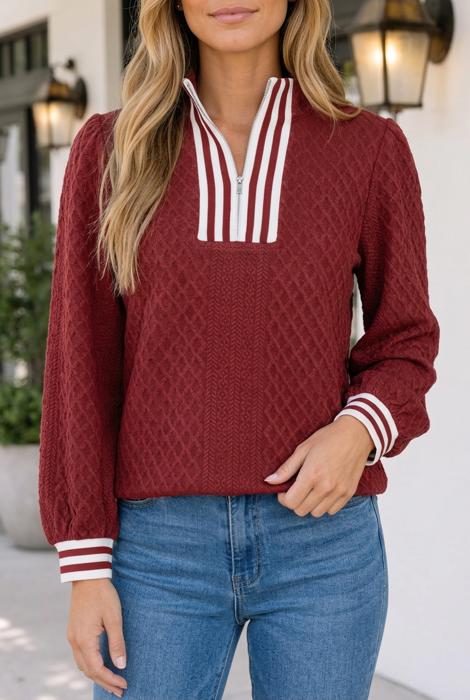 Patience Patchwork Zip Pullover