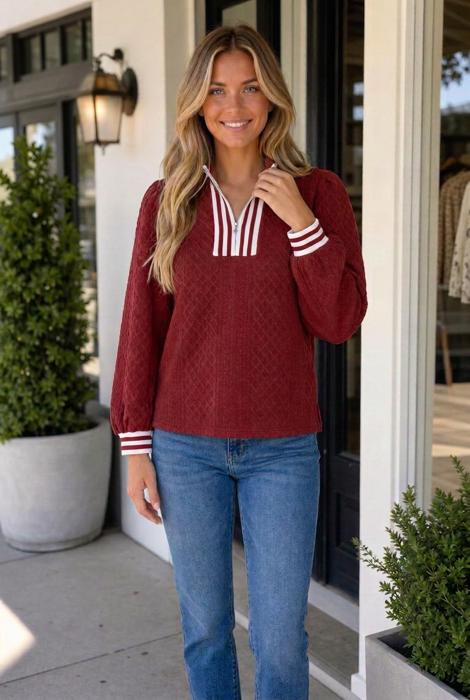 Patience Patchwork Zip Pullover