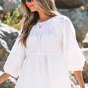  Paula Bow Knot Cutout Back Blouse