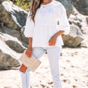  Paula Bow Knot Cutout Back Blouse