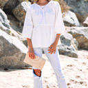  Paula Bow Knot Cutout Back Blouse