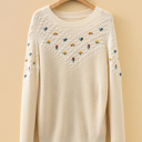  Paula Embroidered Detail Casual Sweater