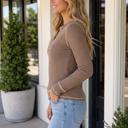  Paula Ribbed Stitched Detail Long Sleeve Top