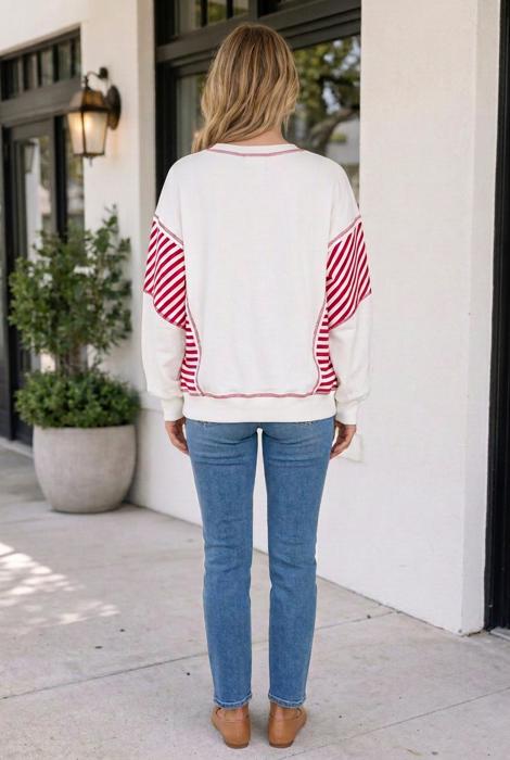 Paulia Patchwork Puff Sleeve Top