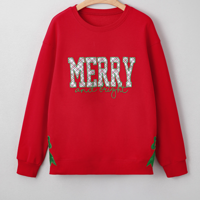 Paulina Bow Decor Christmas Sweatshirt