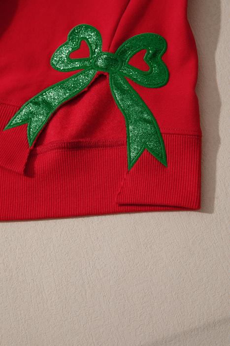 Paulina Bow Decor Christmas Sweatshirt