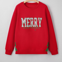 Fiery Red XL Paulina Bow Decor Christmas Sweatshirt
