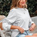  Peyton Lace Patchwork Raglan Sleeve Crew Neck Sweatshirt