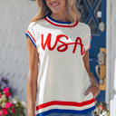  Peyton Trim Short Sleeve Sweater