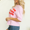  Pink Bow Flag Tee