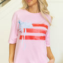  Pink Bow Flag Tee