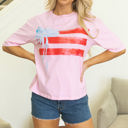 Light Pink Small Pink Bow Flag Tee