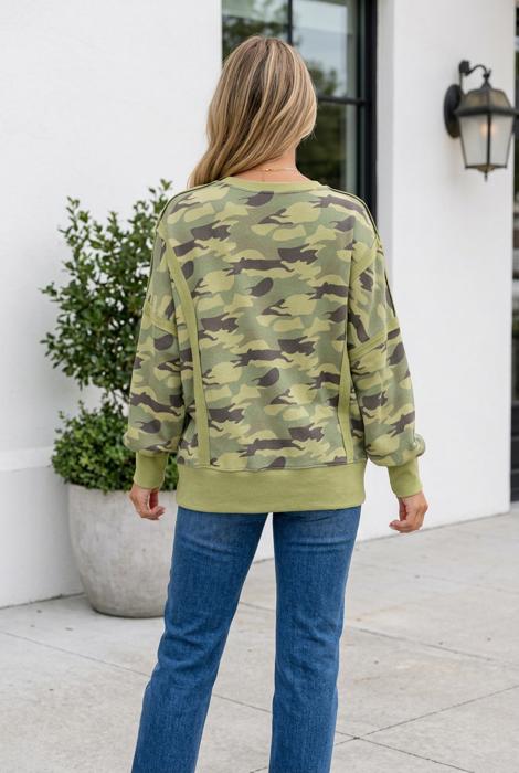 Piper Contrast Trim Oversized Long Sleeve Top