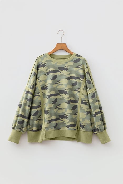 Piper Contrast Trim Oversized Long Sleeve Top